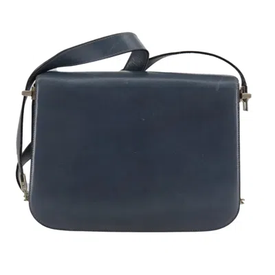 Pre-owned Celine Céline Triomphe Blue Leather Shoulder Bag ()
