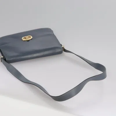 Pre-owned Celine Céline Triomphe Blue Leather Shoulder Bag ()