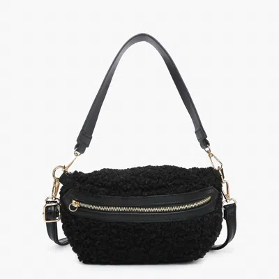 Jen & Co. Women's Brookie Sherpa Belt Bag In Black In Black
