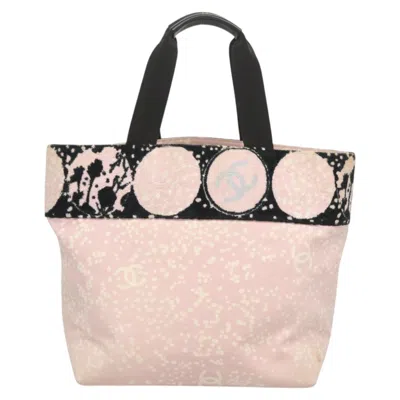 Pre-owned Chanel Logo Cc Pink Canvas Tote Bag ()