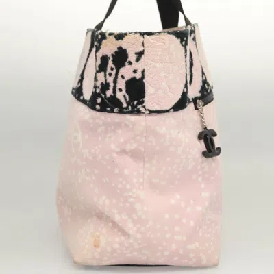 Pre-owned Chanel Logo Cc Pink Canvas Tote Bag ()