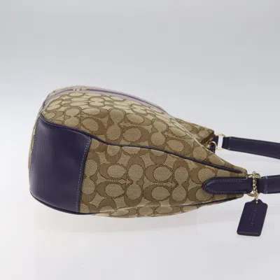 Pre-owned Coach Signature Beige Canvas Shoulder Bag ()