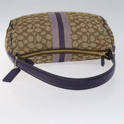 Pre-owned Coach Signature Beige Canvas Shoulder Bag ()