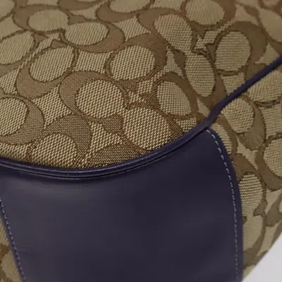 Pre-owned Coach Signature Beige Canvas Shoulder Bag ()