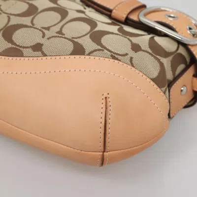 Pre-owned Coach Signature Beige Canvas Shoulder Bag ()