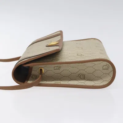 Pre-owned Dior Honeycomb Beige Canvas Shoulder Bag ()