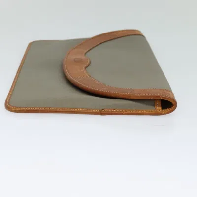 Pre-owned Dior Oblique Grey Canvas Clutch Bag ()
