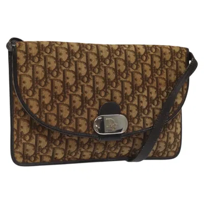 Pre-owned Dior Trotter Brown Canvas Shoulder Bag ()