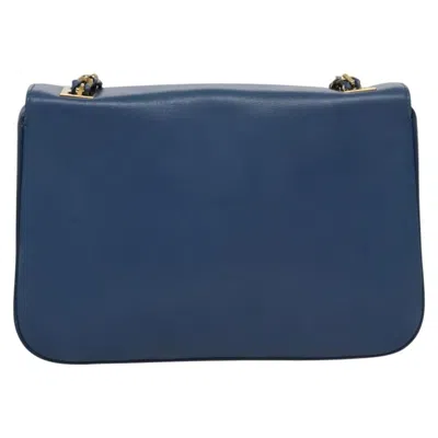 Pre-owned Fendi Bebaguette Blue Leather Shoulder Bag ()