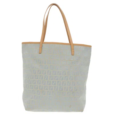 Pre-owned Fendi Zucchino Blue Canvas Tote Bag ()