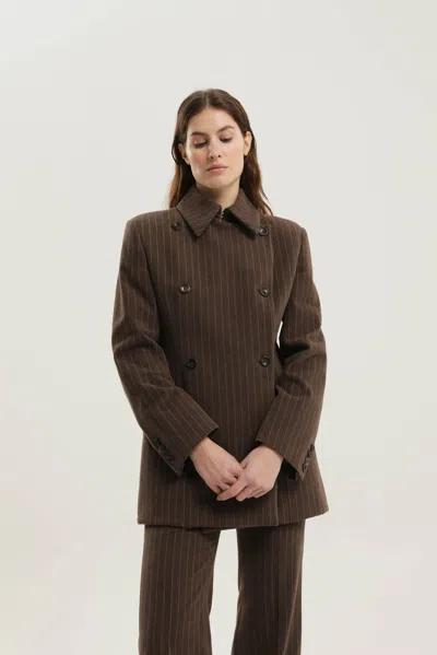 1989 Studio Pinstripe Blazer In Pink