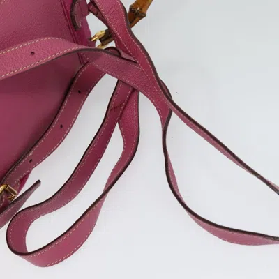 Pre-owned Gucci Bamboo Pink Suede Backpack Bag ()