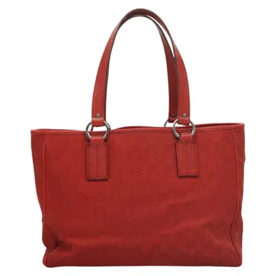 Pre-owned Gucci Gg Canvas Red Canvas Tote Bag ()
