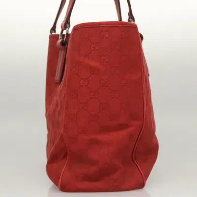 Pre-owned Gucci Gg Canvas Red Canvas Tote Bag ()