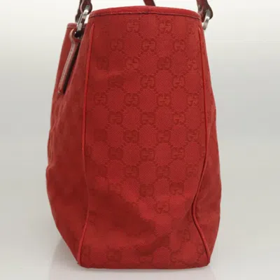 Pre-owned Gucci Gg Canvas Red Canvas Tote Bag ()