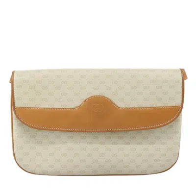 Pre-owned Gucci Gg Canvas White Canvas Shoulder Bag ()