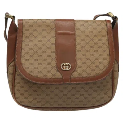 Pre-owned Gucci Micro Small Gg Canvas Brown Canvas Shoulder Bag ()