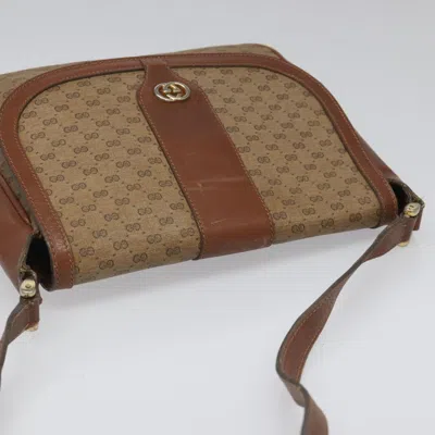 Pre-owned Gucci Micro Small Gg Canvas Brown Canvas Shoulder Bag ()
