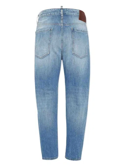 Dsquared2 Navy Blue Cotton Pants In Blue