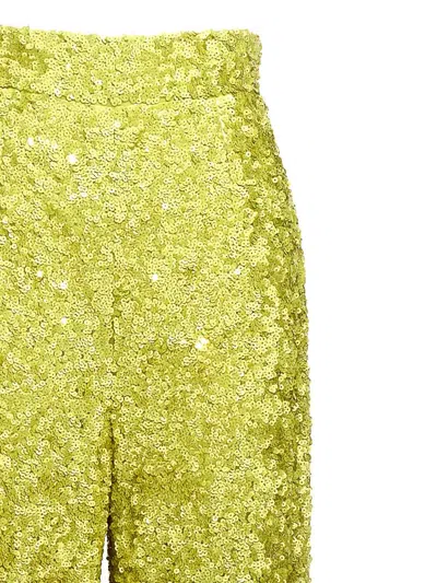 Ermanno Scervino High Waist Sequin Embellished Wide Leg Trousers In Green
