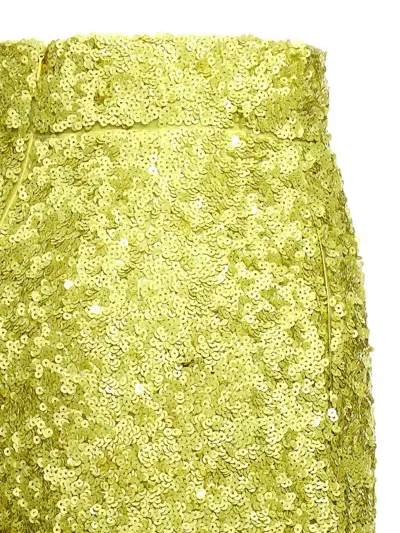 Ermanno Scervino High Waist Sequin Embellished Wide Leg Trousers In Green