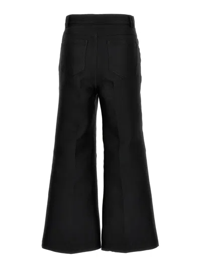 Giambattista Valli Cropped Silk Blend Pants In Black