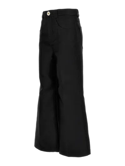 Giambattista Valli Cropped Silk Blend Pants In Black