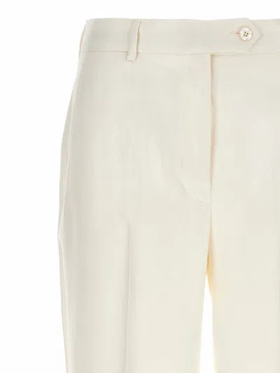 Kiton Slim Fit Trousers Featuring Front Pleats In White