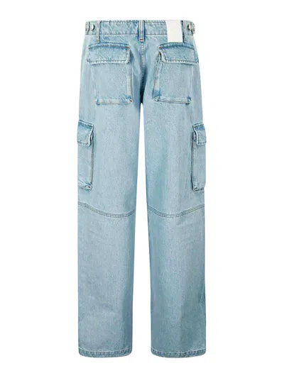 Coperni Denim Wide Leg Cargo Pants In Blue