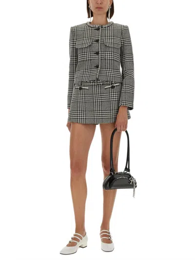 Self-portrait Houndstooth Cropped Jacket In Multi