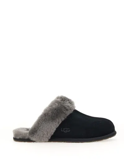 Ugg Scuffette Ii Black Suede Slippers In Black