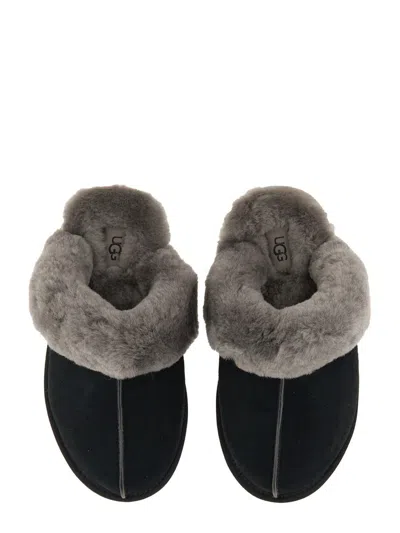 Ugg Scuffette Ii Black Suede Slippers In Black