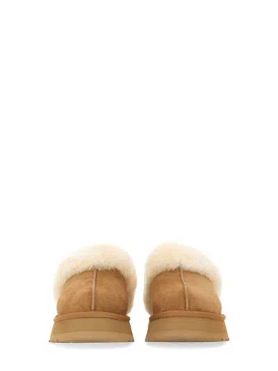 Ugg Biscuit Suede Disquette Slippers In Brown