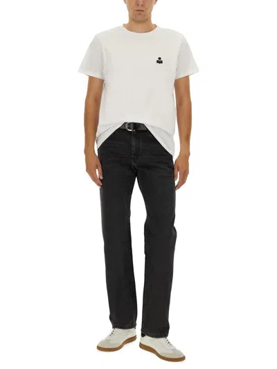 Isabel Marant Five-pocket Belt Loop Stitched Trousers In Blue