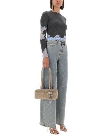Self-portrait Self Portrait Women Contrast Lace Sweater In Gray