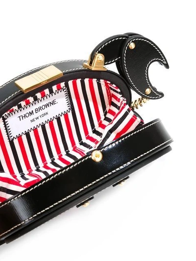 Shop Thom Browne Crab Icon Calfskin Clutch Bag In 001 Black