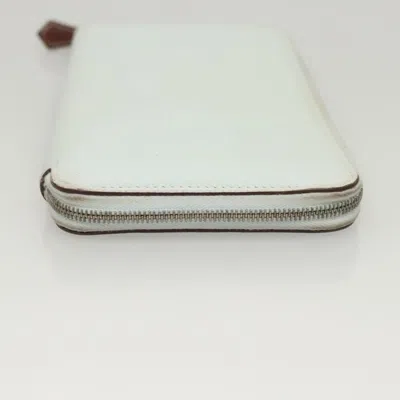 Pre-owned Hermes Hermès Silk'in White Leather Wallet  ()