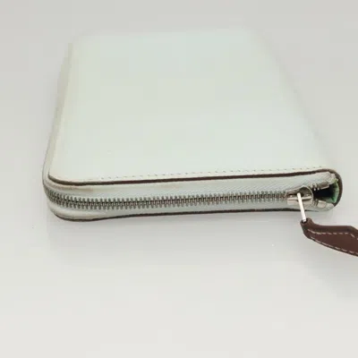 Pre-owned Hermes Hermès Silk'in White Leather Wallet  ()