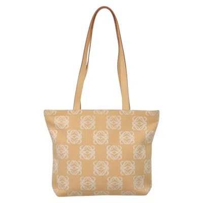 Pre-owned Loewe Anagram Beige Canvas Tote Bag ()
