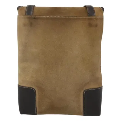 Pre-owned Loewe Anagram Beige Suede Shoulder Bag ()