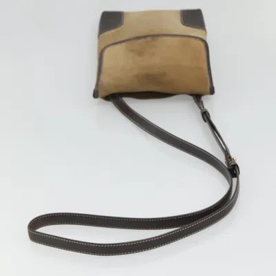 Pre-owned Loewe Anagram Beige Suede Shoulder Bag ()