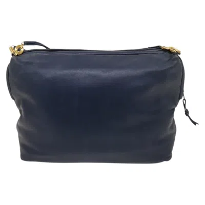 Pre-owned Loewe Anagram Navy Leather Shoulder Bag ()