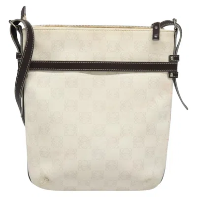 Pre-owned Loewe Anagram White Canvas Shoulder Bag ()