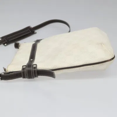 Pre-owned Loewe Anagram White Canvas Shoulder Bag ()