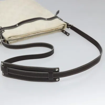 Pre-owned Loewe Anagram White Canvas Shoulder Bag ()