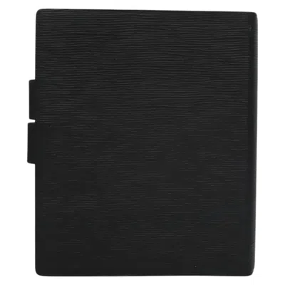 Pre-owned Louis Vuitton Agenda Cover Black Leather Wallet  ()