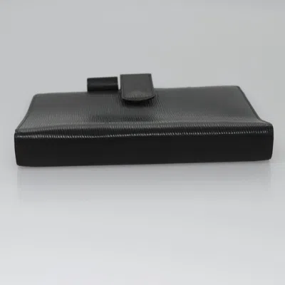 Pre-owned Louis Vuitton Agenda Cover Black Leather Wallet  ()