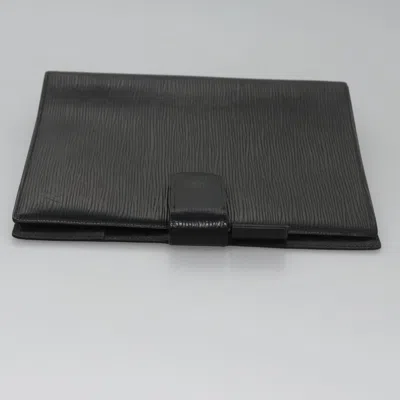 Pre-owned Louis Vuitton Agenda Cover Black Leather Wallet  ()