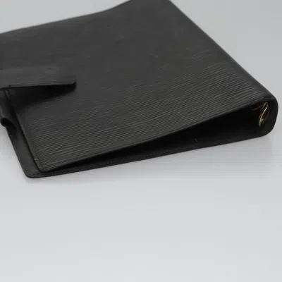 Pre-owned Louis Vuitton Agenda Cover Black Leather Wallet  ()