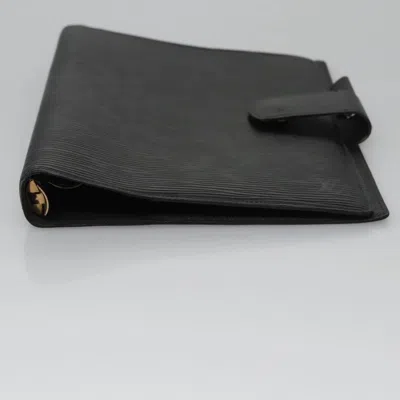 Pre-owned Louis Vuitton Agenda Cover Black Leather Wallet  ()
